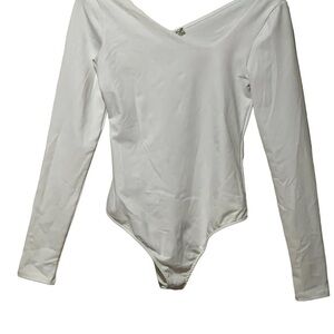 Free People Asymmetrical Bodysuit White XS